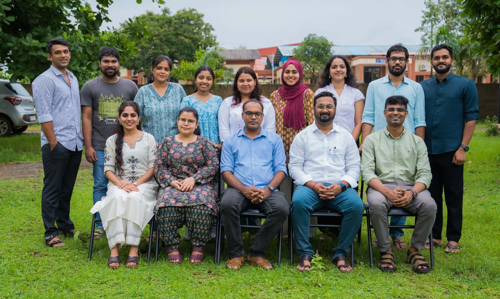 Faculty and research scholars of the School outdoors on the IIT Goa campus